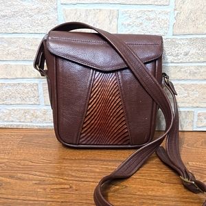 ART NOUVEAU GARDENOUR VINTAGE LEATHER BAG CROSSBODY SHOULDER  ASYMMETRICAL